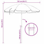 Ombrellone da Spiaggia Verde 161 x 193 cm Poliestere