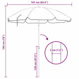 Ombrellone da Spiaggia Verde 161 x 193 cm Poliestere