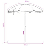 Ombrello da giardino 206 x 206 x 212 cm Poliestere 170T