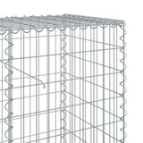 Cesto Gabbione con Copertura 200x50x100 cm in Ferro Zincato