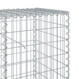 Cesto Gabbione con Copertura 1100x50x100 cm in Ferro Zincato