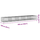Cesto Gabbione con Copertura 500x100x50 cm in Ferro Zincato