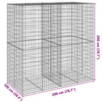 Cesto Gabbione con Copertura 200x100x200 cm in Ferro Zincato