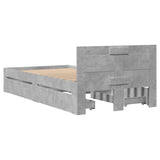 Giroletto e Testiera Grigio Cemento 90x190 cm Legno truciolato