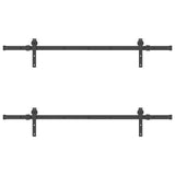 Kit di Binari per Porte Scorrevoli 152,5 cm Acciaio Nero