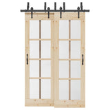 Kit di Binari per Porte Scorrevoli 152,5 cm Acciaio Nero