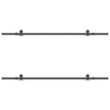 Kit di Binari per Porte Scorrevoli 213,5 cm Acciaio Nero