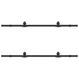 Kit di Binari per Porte Scorrevoli 183 cm Acciaio Nero