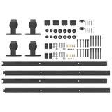Kit di Binari per Porte Scorrevoli 183 cm Acciaio Nero