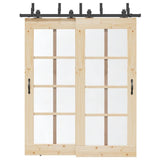 Kit di Binari per Porte Scorrevoli 183 cm Acciaio Nero