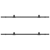 Kit di Binari per Porte Scorrevoli 213,5 cm Acciaio Nero