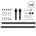 Kit di Binari per Porte Scorrevoli 152,5 cm Acciaio Nero