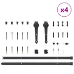 Kit di Binari per Porte Scorrevoli 213,5 cm Acciaio Nero