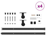 Kit di Binari per Porte Scorrevoli 213,5 cm Acciaio Nero