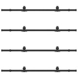 Kit di Binari per Porte Scorrevoli 366 cm Acciaio Nero