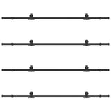 Kit di Binari per Porte Scorrevoli 427 cm Acciaio Nero