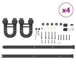 Kit di Binari per Porte Scorrevoli 183 cm Acciaio Nero