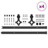 Kit di Binari per Porte Scorrevoli 152,5 cm Acciaio Nero