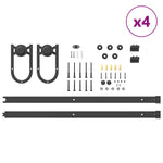 Kit di Binari per Porte Scorrevoli 183 cm Acciaio Nero