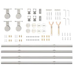 Kit Binari Porta Scorrevole 183 cm Acciaio Inossidabile Argento