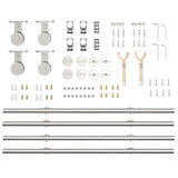 Kit Binari Porta Scorrevole 183 cm Acciaio Inossidabile Argento