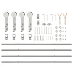 Kit Binari Porta Scorrevole 183 cm Acciaio Inossidabile Argento