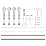 Kit Binari Porta Scorrevole 183 cm Acciaio Inossidabile Argento