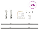 Kit Binari Porta Scorrevole 183 cm Acciaio Inossidabile Argento