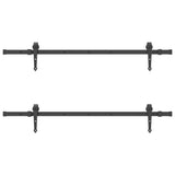 Kit di Binari per Porte Scorrevoli 305 cm Acciaio Nero