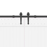 Kit di Binari per Porte Scorrevoli 305 cm Acciaio Nero