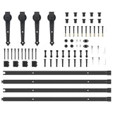 Kit di Binari per Porte Scorrevoli 427 cm Acciaio Nero