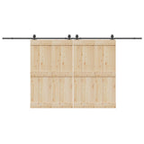 Kit di Binari per Porte Scorrevoli 427 cm Acciaio Nero