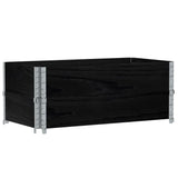 Paretali per Pallet 2 pz Neri 100x50cm Legno Massello di Pino