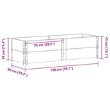 Paretali per Pallet 2 pz Neri 150x50cm Legno Massello di Pino