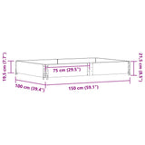 Paretale per Pallet Nero 150x100 cm in Legno Massello di Pino