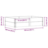 Paretali per Pallet 2pz Grigi 150x100cm Legno Massello di Pino