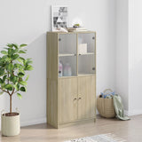 Credenza con Ante Rovere Sonoma 68x37x142 cm Legno truciolato