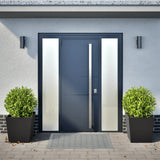 Fioriere da Giardino 2 pz Nere 50x50x50 cm in Acciaio