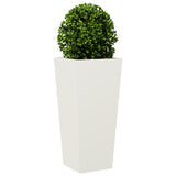 Fioriera da Giardino Bianca 35x35x75 cm in Acciaio