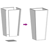 Fioriera da Giardino Bianca 35x35x75 cm in Acciaio