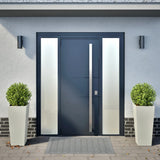 Fioriere da Giardino 2 pz Bianche 35x35x75 cm in Acciaio