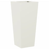 Fioriere da Giardino 2 pz Bianche 35x35x75 cm in Acciaio