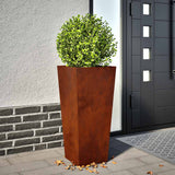 Fioriera da Giardino 35x35x75 cm in Acciaio Corten
