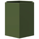 Fioriera da Giardino Verde Oliva Esagono 46x40x45 cm Acciaio