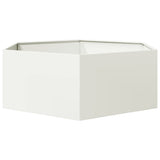 Fioriera da Giardino Bianca Esagono 138x120x45 cm in Acciaio