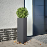 Fioriere 2 pz Antracite Triangolari 30x26x75 cm in Acciaio