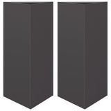 Fioriere da Giardino 2 pz Nere Triangolari 40x34,5x75cm Acciaio