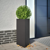 Fioriere da Giardino 2 pz Nere Triangolari 40x34,5x75cm Acciaio