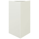 Fioriera da Giardino Bianca Triangolare 50x43x75 cm in Acciaio