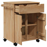 Carrello da Cucina OTTA 59x45x80 cm in Legno Massello di Pino